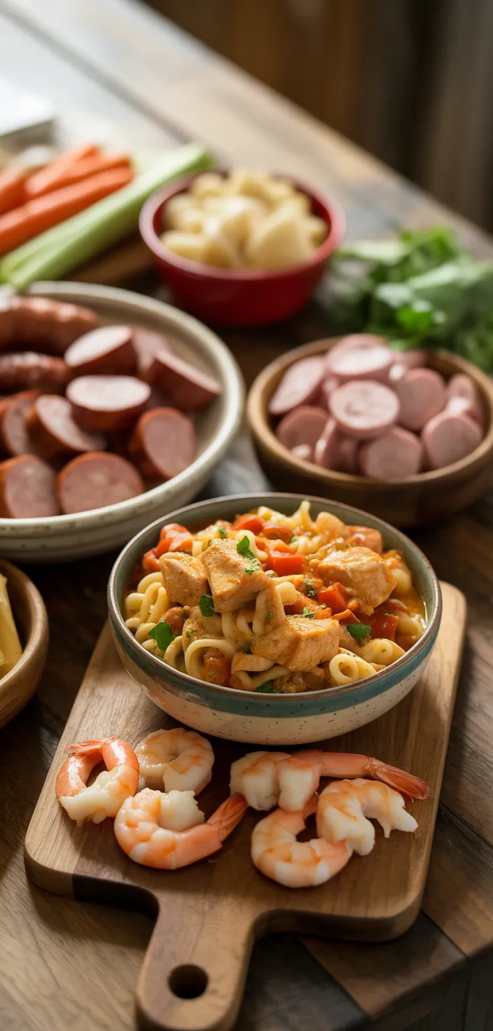 Ingredients photo for Easy Cajun Jambalaya Pasta Recipe