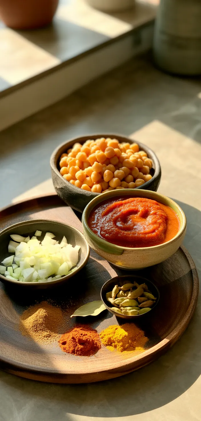 Ingredients photo for Easy Indian Butter Chickpeas Recipe