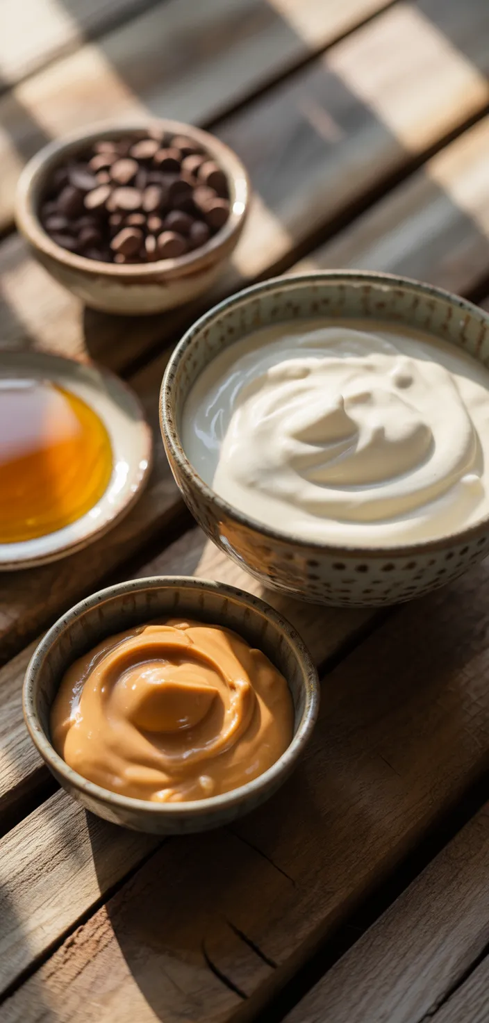 Ingredients photo for Frozen Greek Yogurt Peanut Butter Bites Recipe