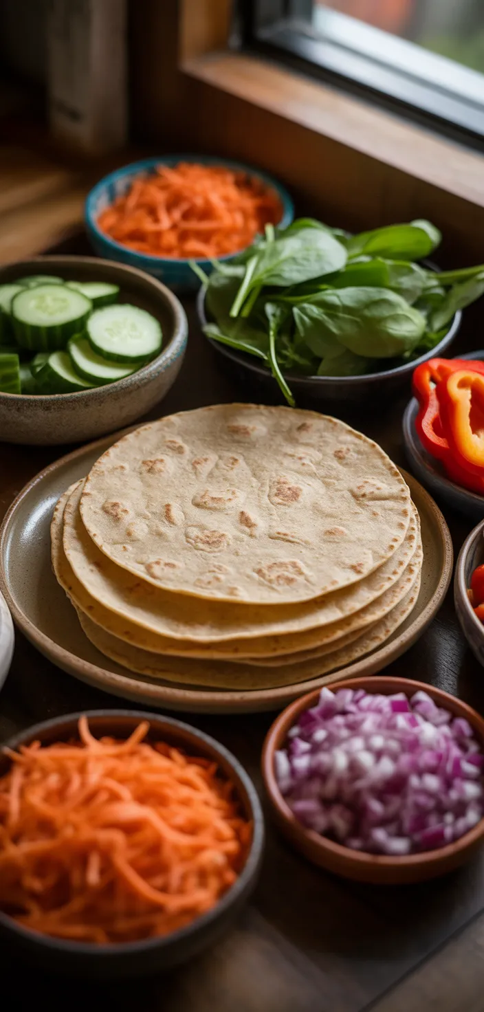 Ingredients photo for Veggie Wrap With Hummus Recipe