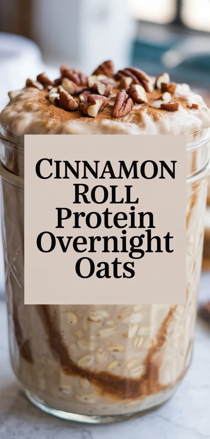 A photo of Cinnamon Roll Protein Overnight Oats Recipe
