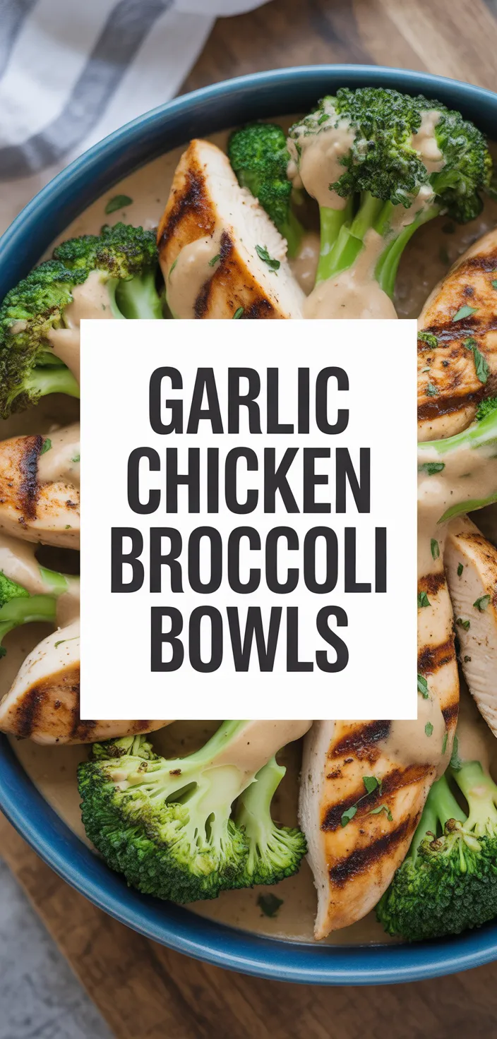 A photo of Grilled Chicken & Broccoli Bowls With Creamy Garlic Sauce – Healthy, Savory & Delicious!  Recipe
