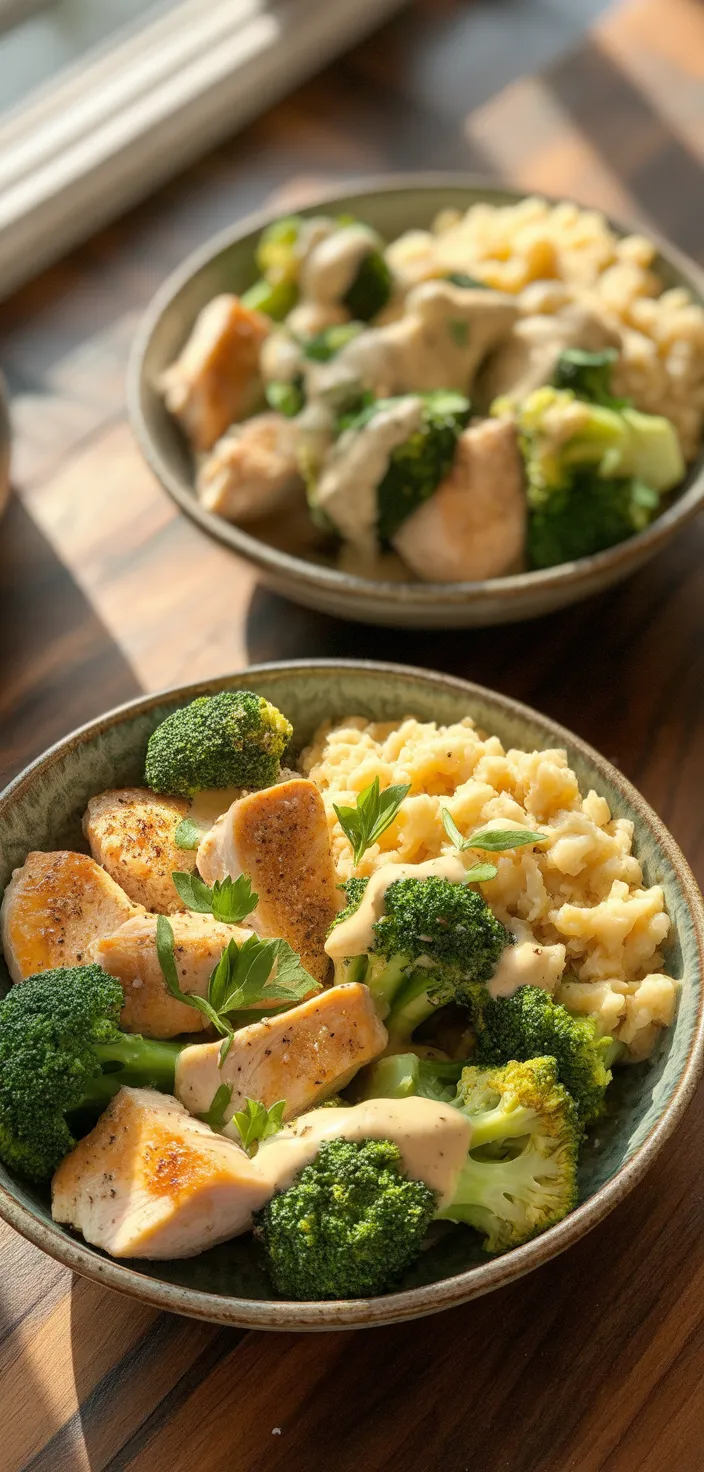 Ingredients photo for Grilled Chicken & Broccoli Bowls With Creamy Garlic Sauce – Healthy, Savory & Delicious!  Recipe