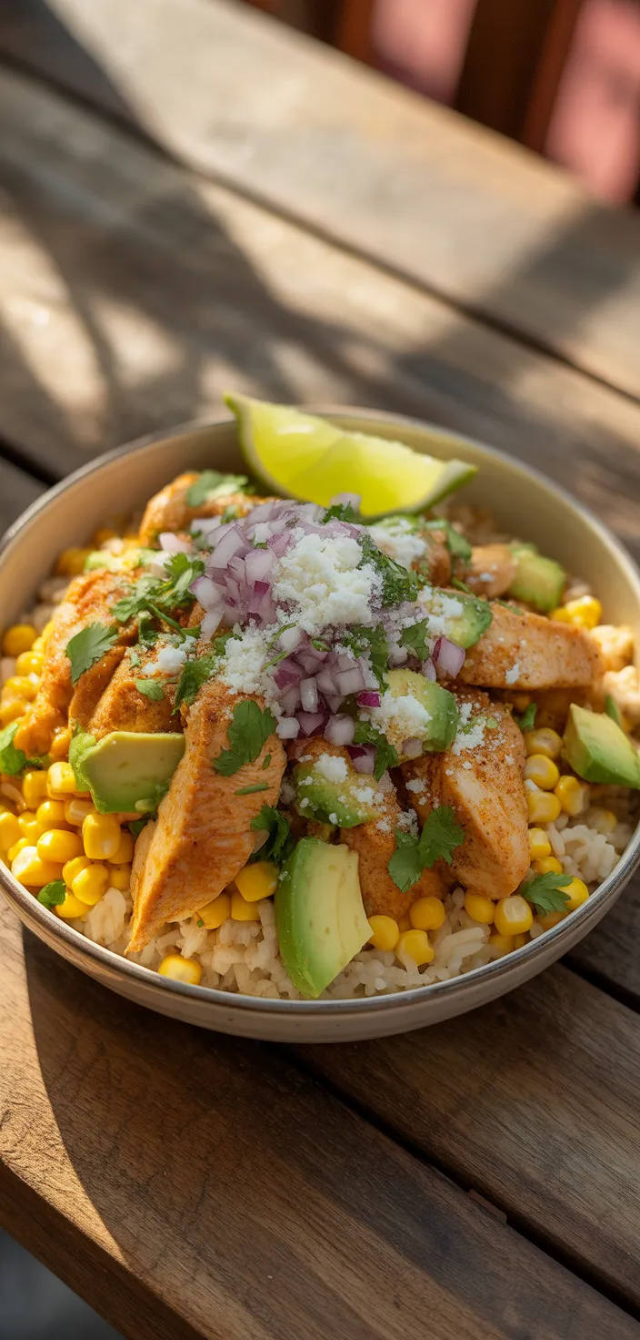 Ingredients photo for Healthy And Delicious Street Corn Chicken Rice Bowl Recipe