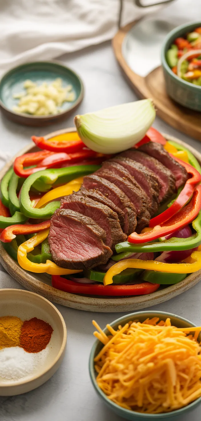 Ingredients photo for Restaurant Style Steak Fajitas  Recipe