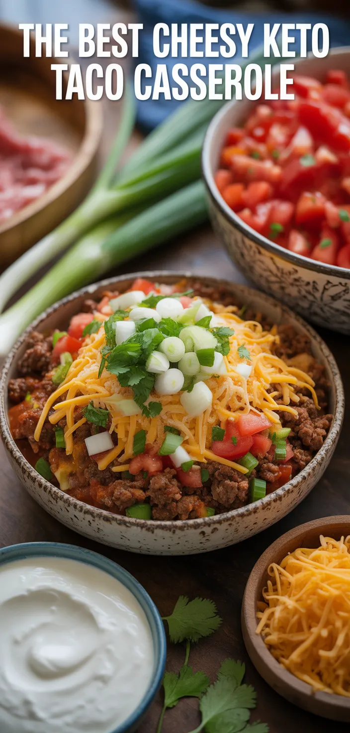 Ingredients photo for The Best Cheesy Keto Taco Casserole Recipe