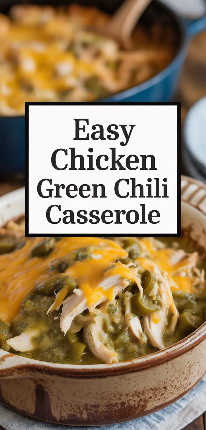 A photo of Easy Chicken Green Chili Casserole Recipe