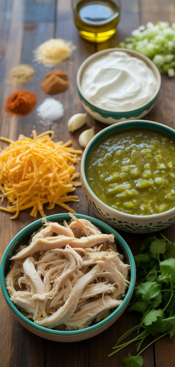 Ingredients photo for Easy Chicken Green Chili Casserole Recipe