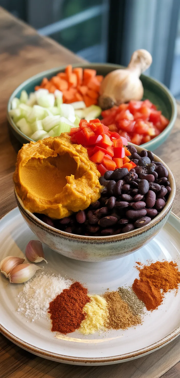 Ingredients photo for Hearty Vegan Pumpkin Chili Recipe