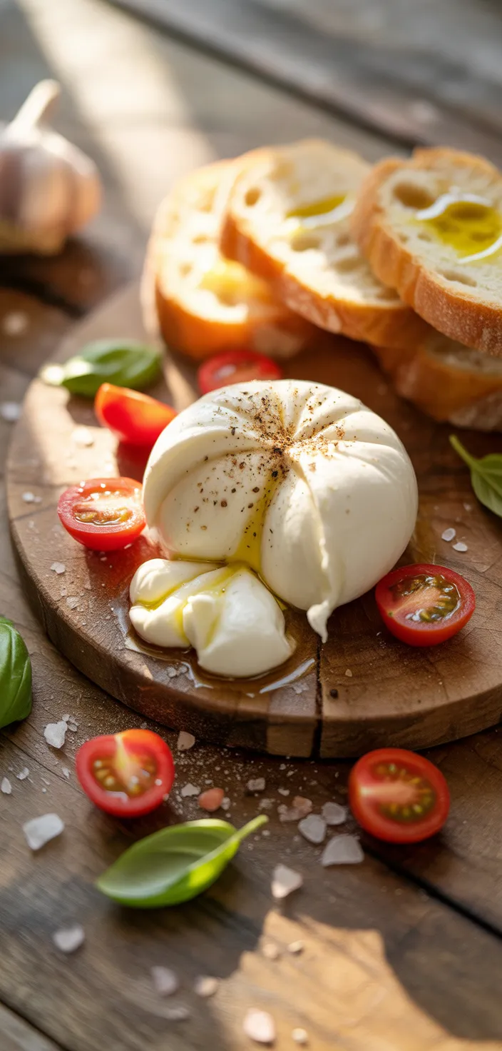 Ingredients photo for Burrata Bruschetta Recipe