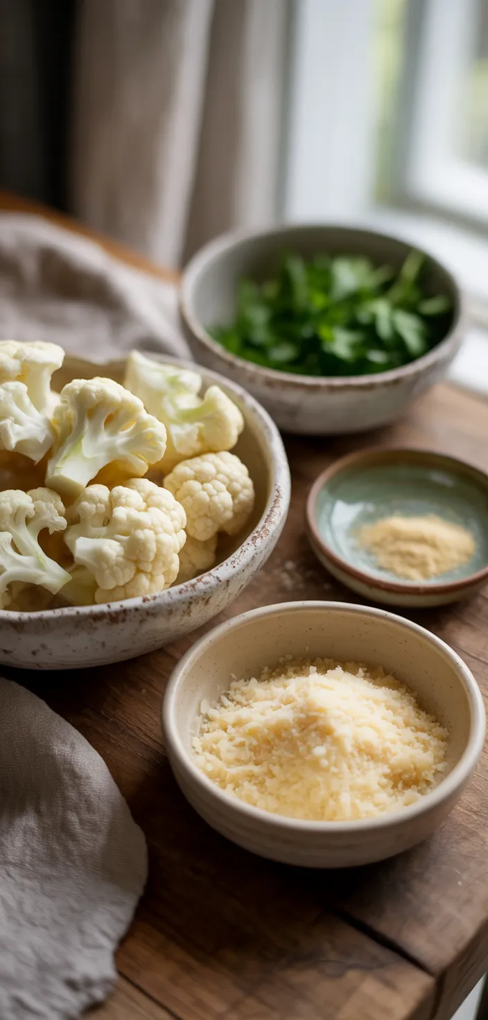 Ingredients photo for Cauliflower Parmesan Crisps Recipe