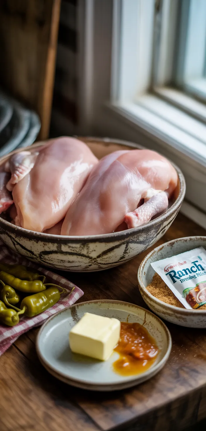 Ingredients photo for Easy Mississippi Chicken Recipe