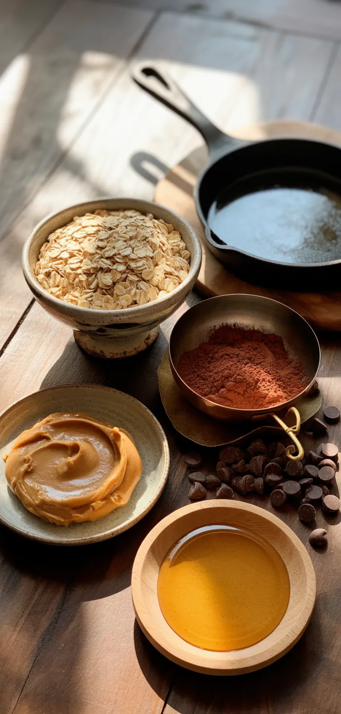 Ingredients photo for No Bake Chocolate Oatmeal Bars Recipe