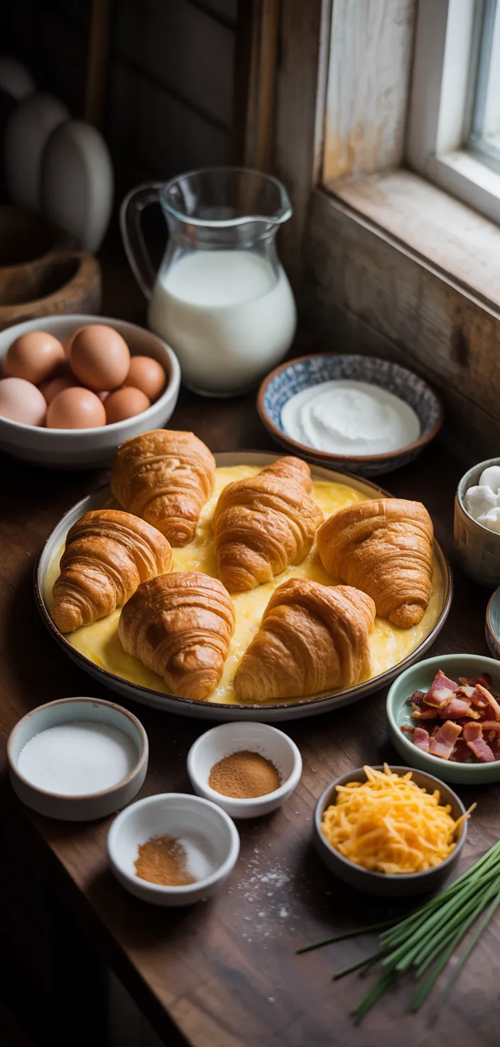 Ingredients photo for Overnight Croissant Breakfast Casserole: Holiday Brunch Recipes