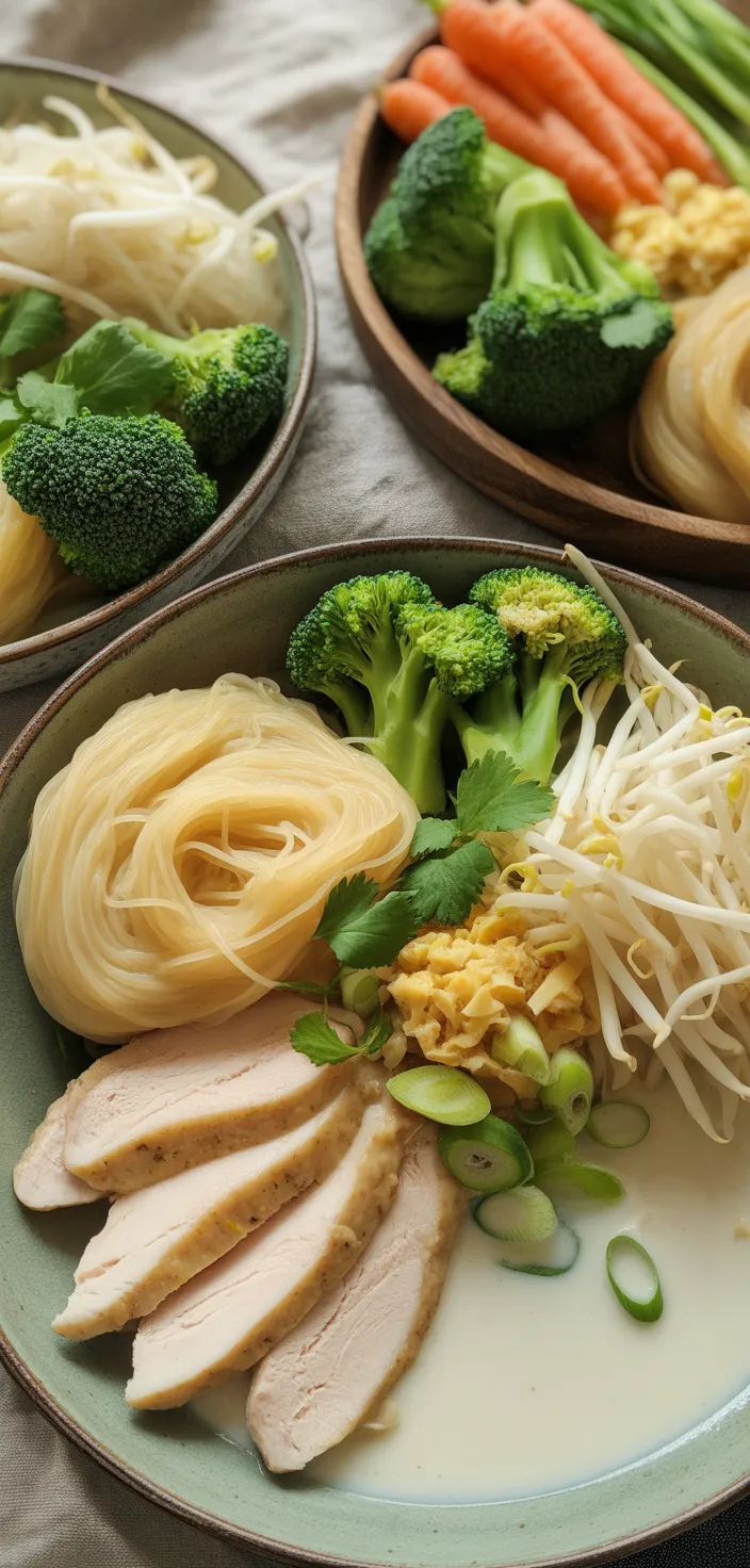Ingredients photo for Coconut Curry Chicken And Rice Noodles Recipe