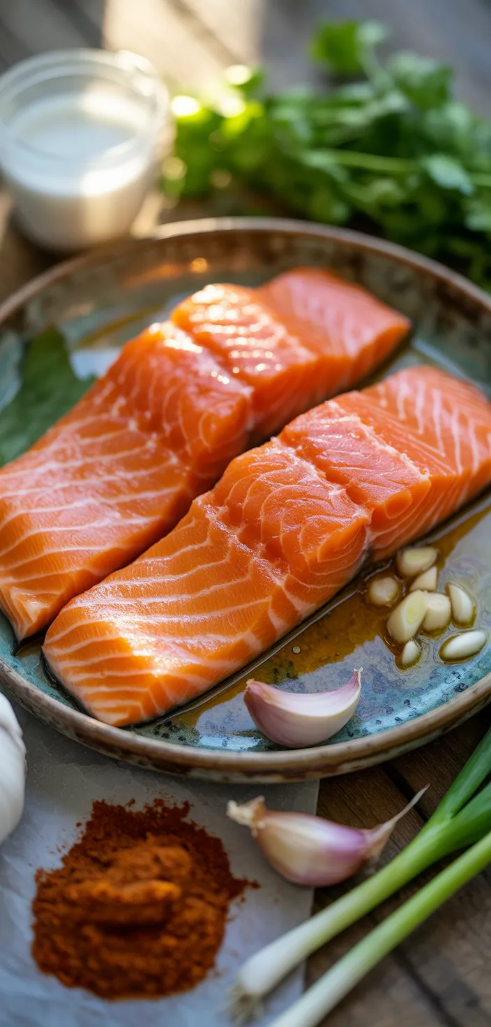 Ingredients photo for Coconut Curry Salmon With Garlic Butter. Recipe