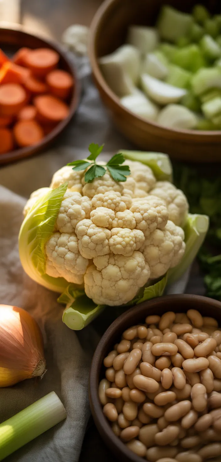 Ingredients photo for Creamy Cauliflower White Bean Soup Recipe