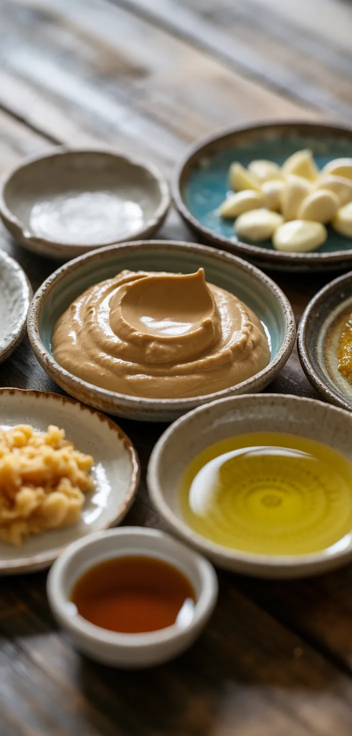 Ingredients photo for Creamy Vegan Buddha Bowl Dressing • Happy Kitchen Recipe