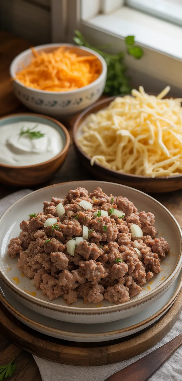 Ingredients photo for Hamburger Hashbrown Casserole Recipe