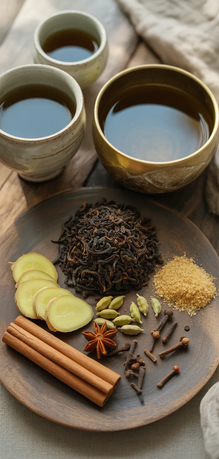 Ingredients photo for Masala Chai Concentrate Recipe: Delicious Homemade Spiced Tea