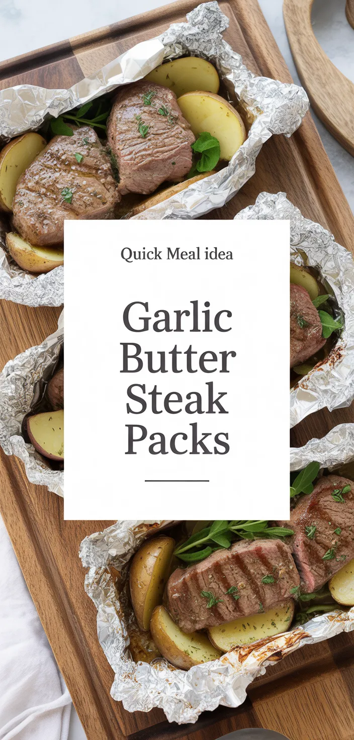 A photo of Garlic Butter Steak & Potato Foil Packs Recipe