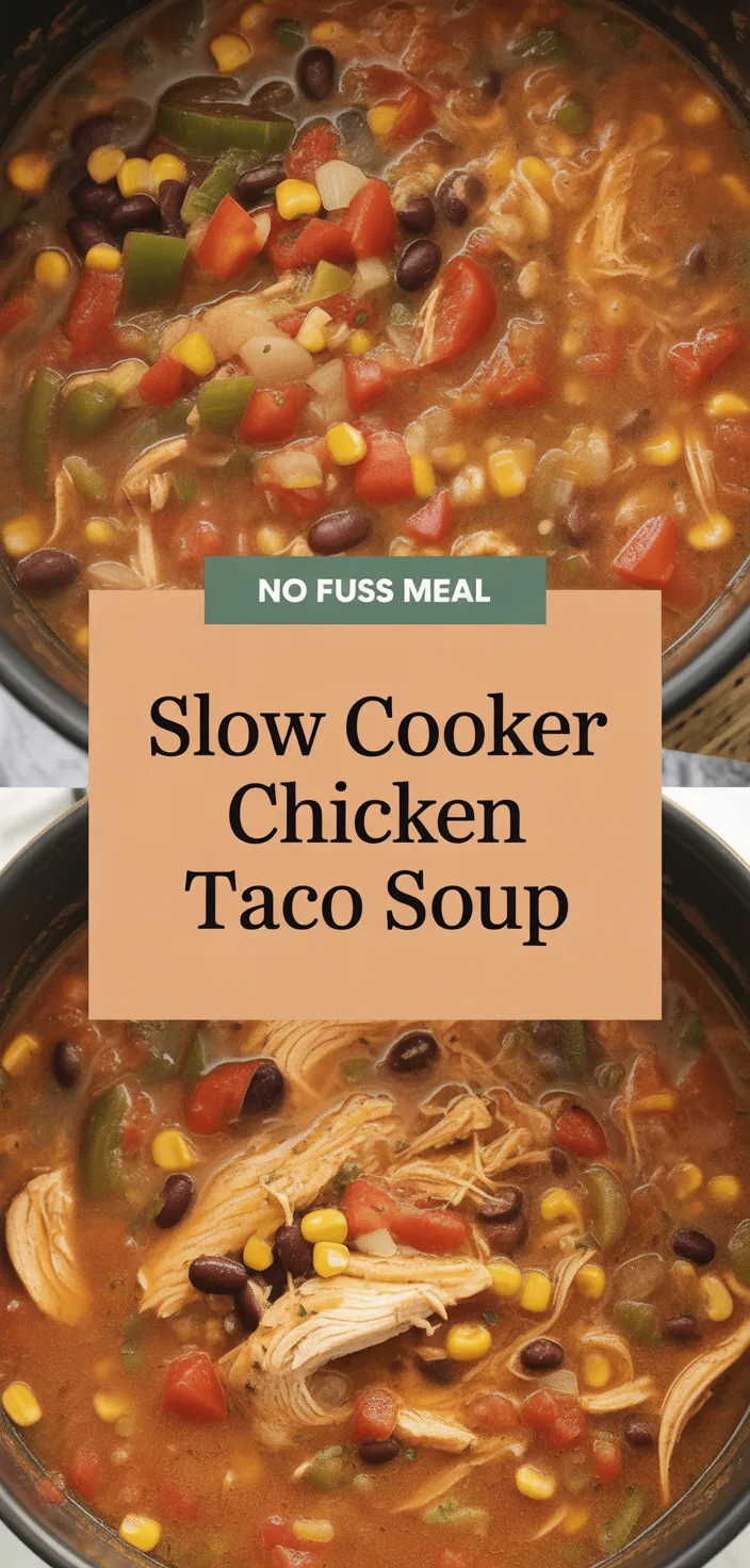 A photo of Slow Cooker Chicken Taco Soup Recipe