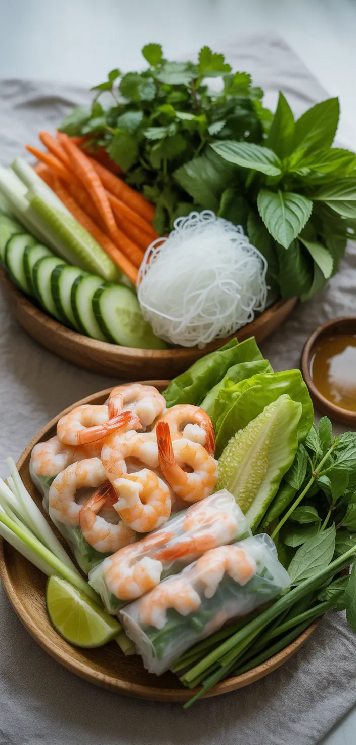 Ingredients photo for (EASY) Fresh Shrimp Spring Rolls Recipe