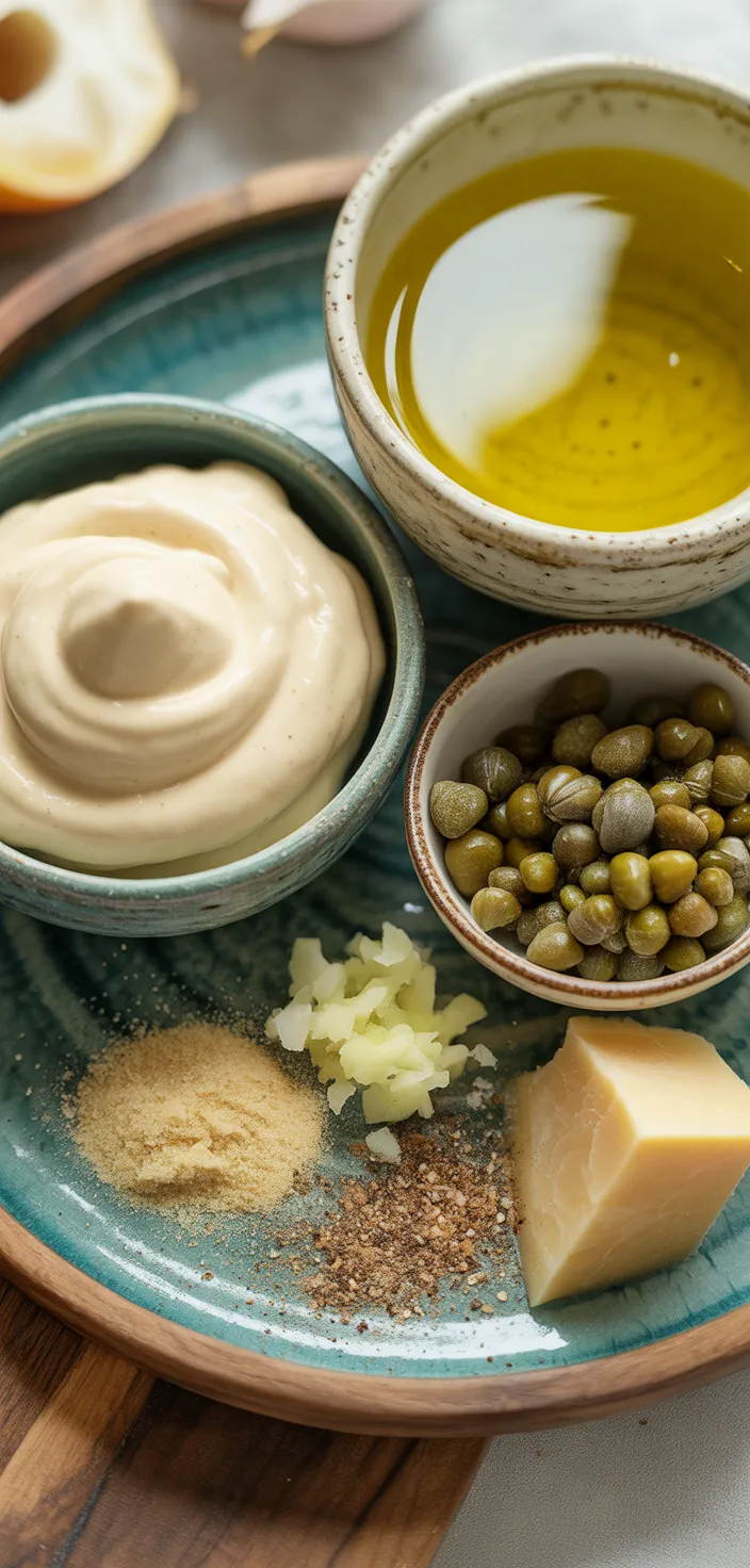 Ingredients photo for Homemade Caesar Salad Dressing Recipe