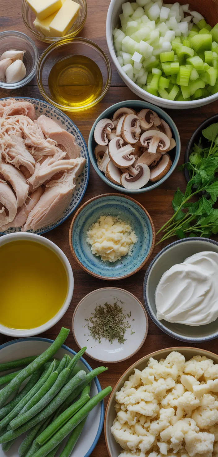 Ingredients photo for Keto Chicken Pot Pie Soup Recipe