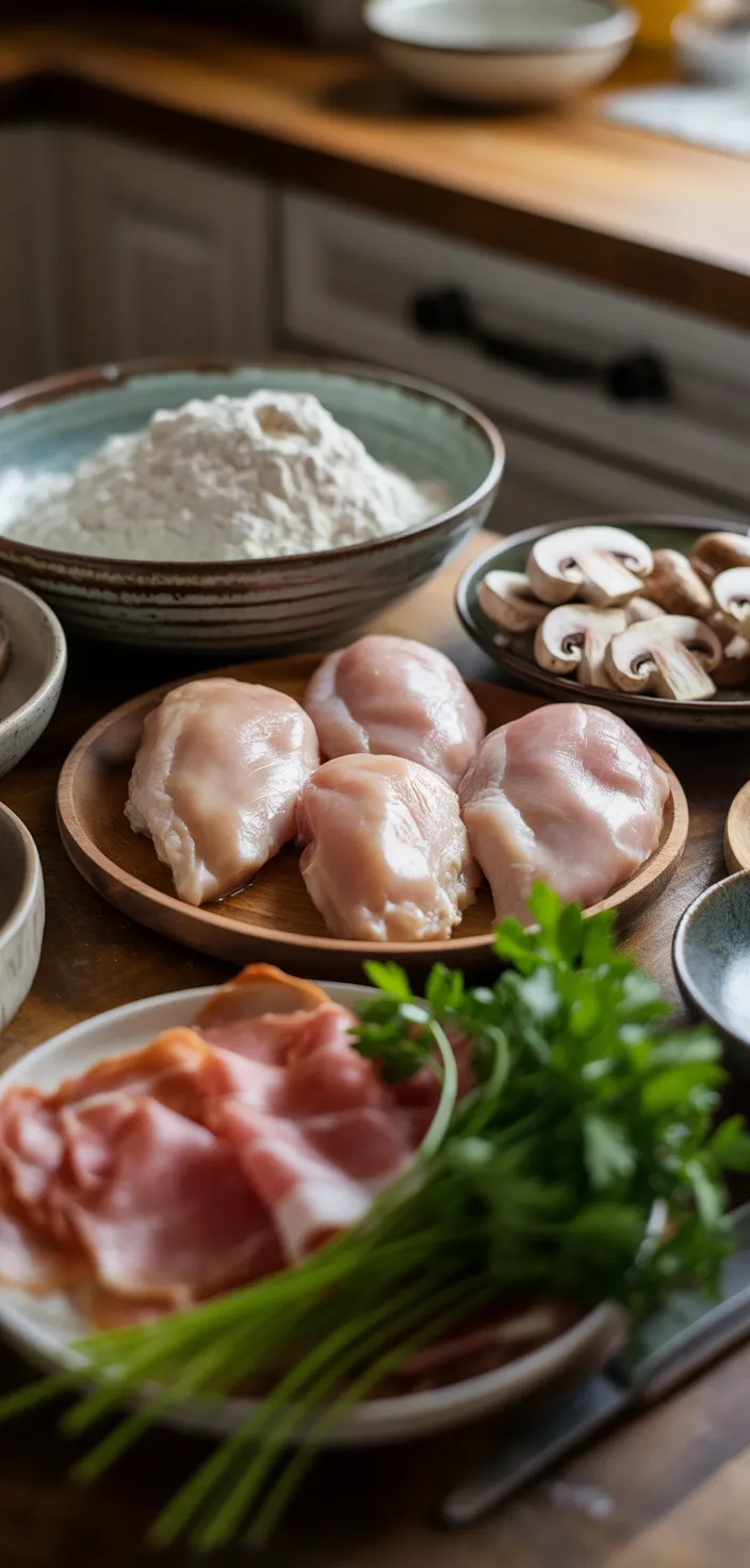 Ingredients photo for Olive Garden Stuffed Chicken Marsala Recipe