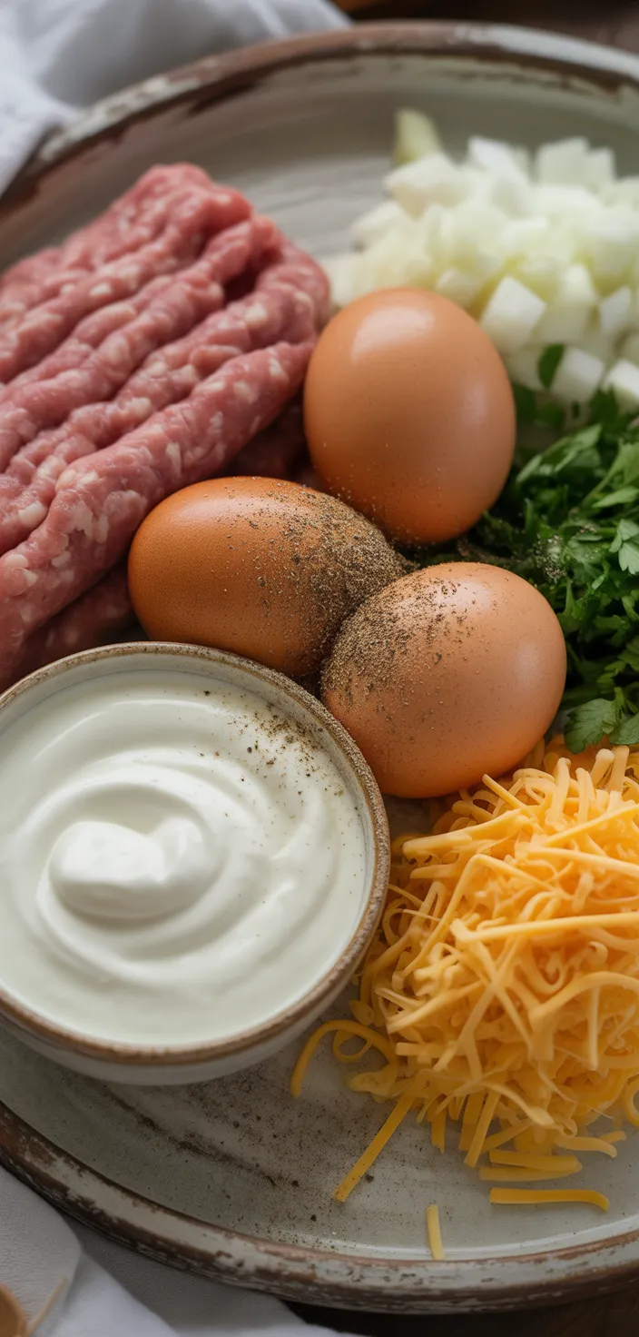 Ingredients photo for Sausage & Egg Keto Breakfast Casserole Recipe
