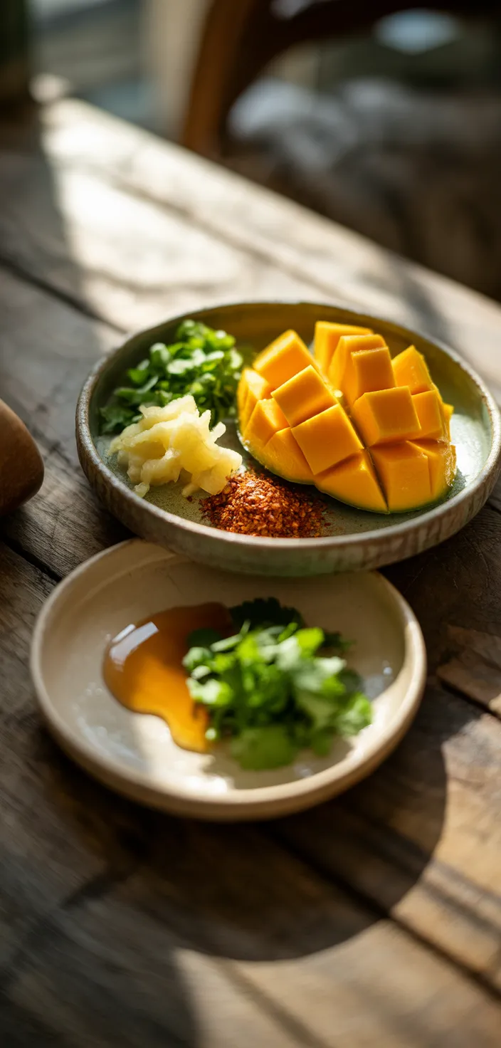 Ingredients photo for Sweet And Spicy Mango Salad Dressing ~ Delicious And Super Easy. Recipe