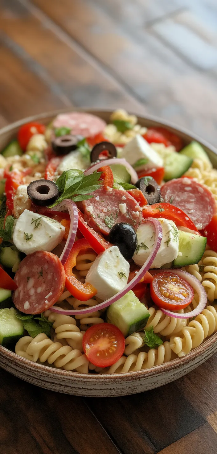 Ingredients photo for The BEST Zesty Italian Pasta Salad Recipe