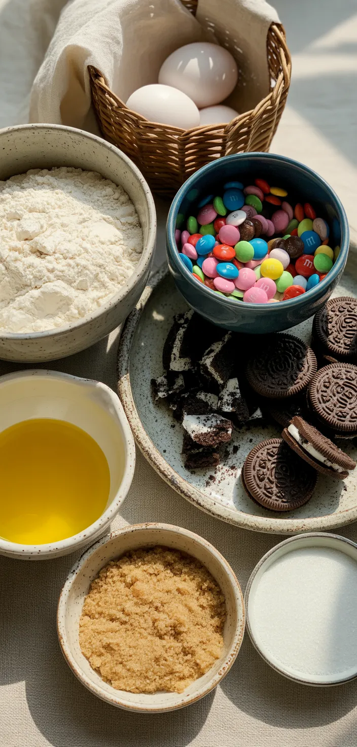 Ingredients photo for The Best Valentine's Day Oreo M&m's Cookies Recipe