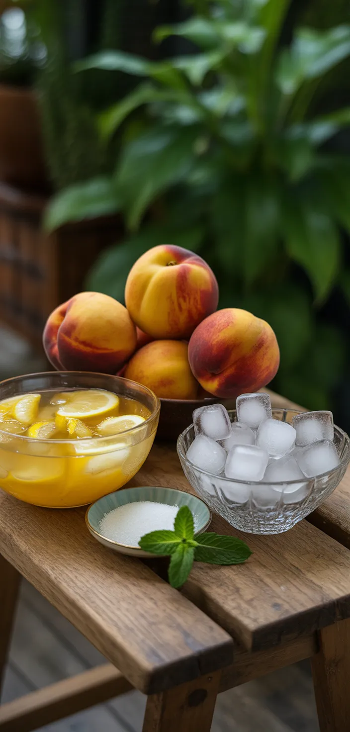 Ingredients photo for The Easiest Frozen Peach Lemonade Recipe!