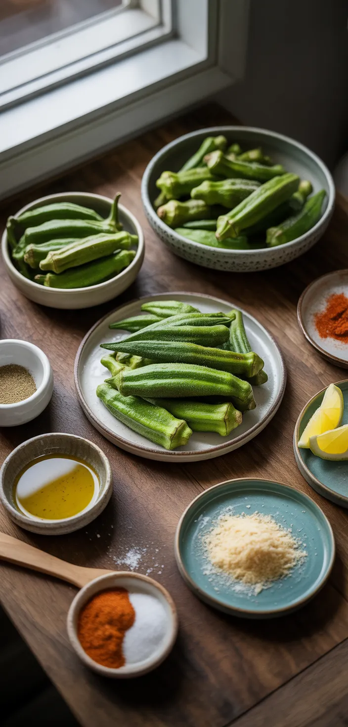 Ingredients photo for Air Fryer Frozen Okra Recipe