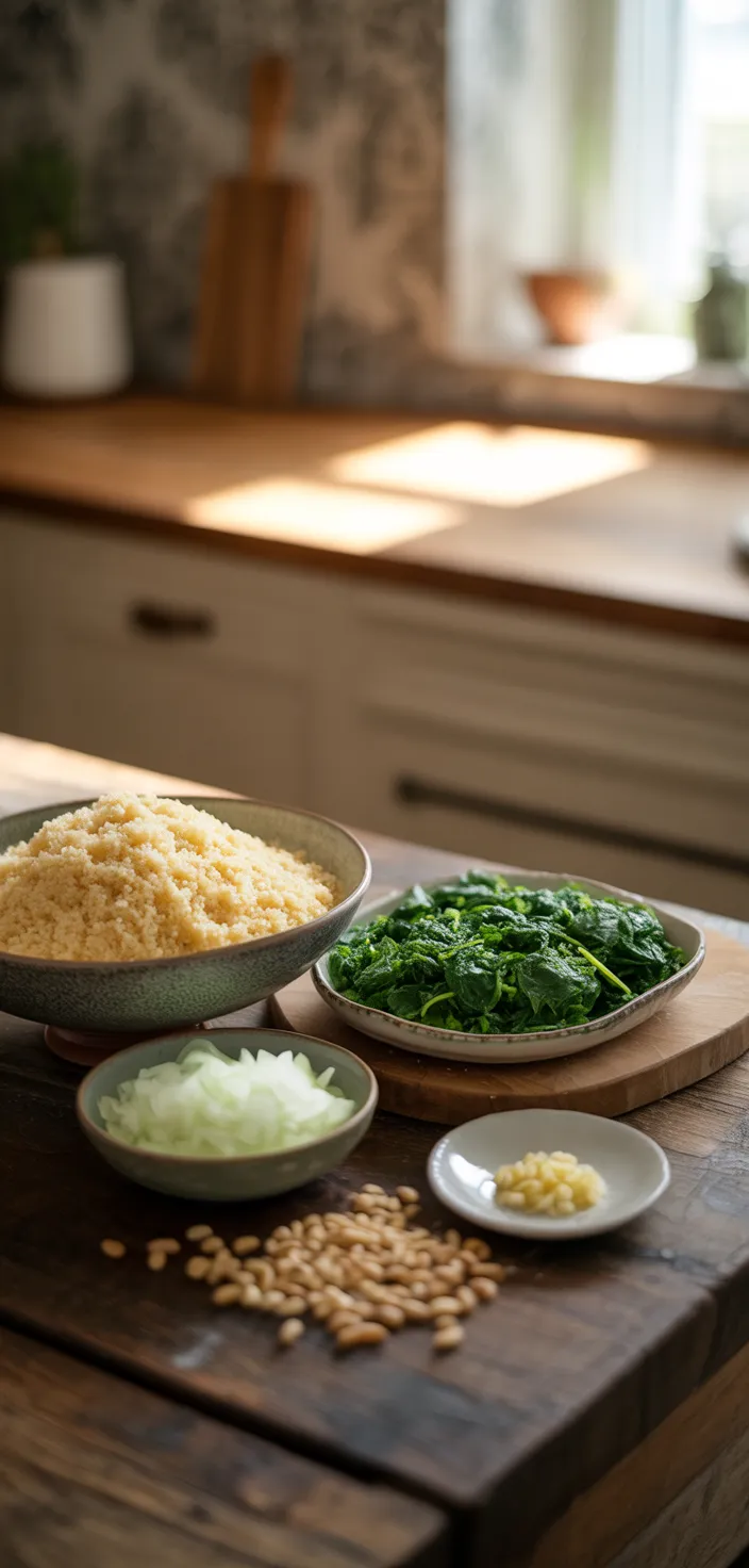 Ingredients photo for Parmesan Spinach Couscous Recipe