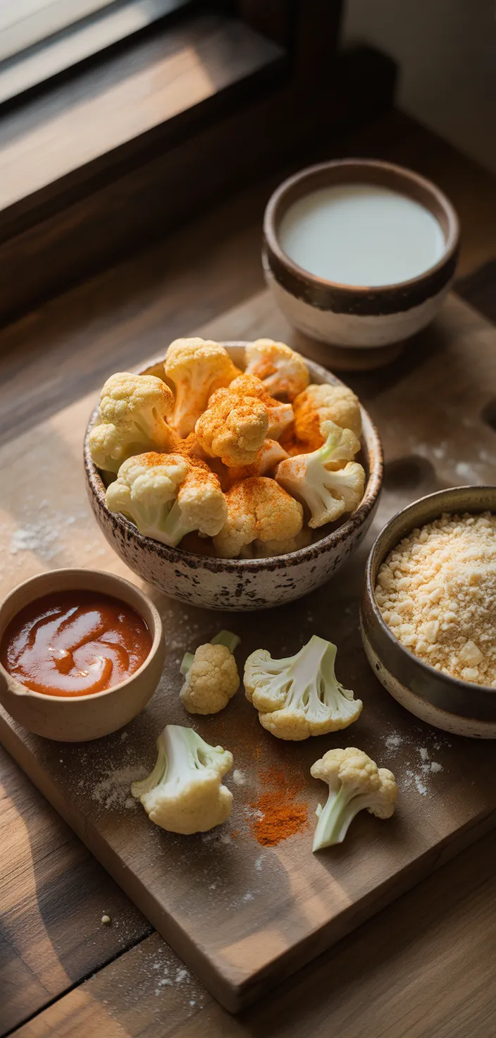 Ingredients photo for The BEST Air Fryer Buffalo Cauliflower Recipe