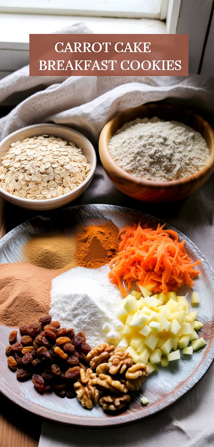 Ingredients photo for Carrot Cake Breakfast Cookies Recipe