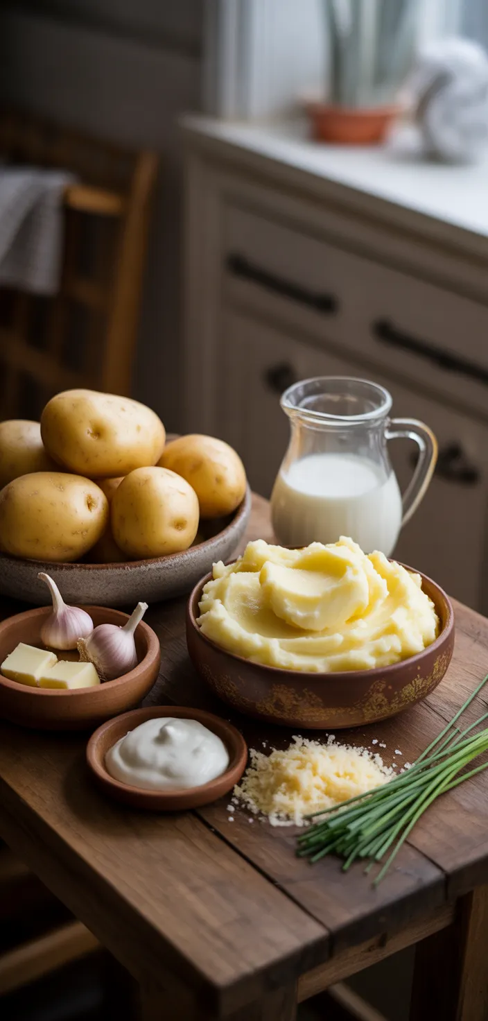 Ingredients photo for Brown Butter Garlic Mashed Potatoes Recipe
