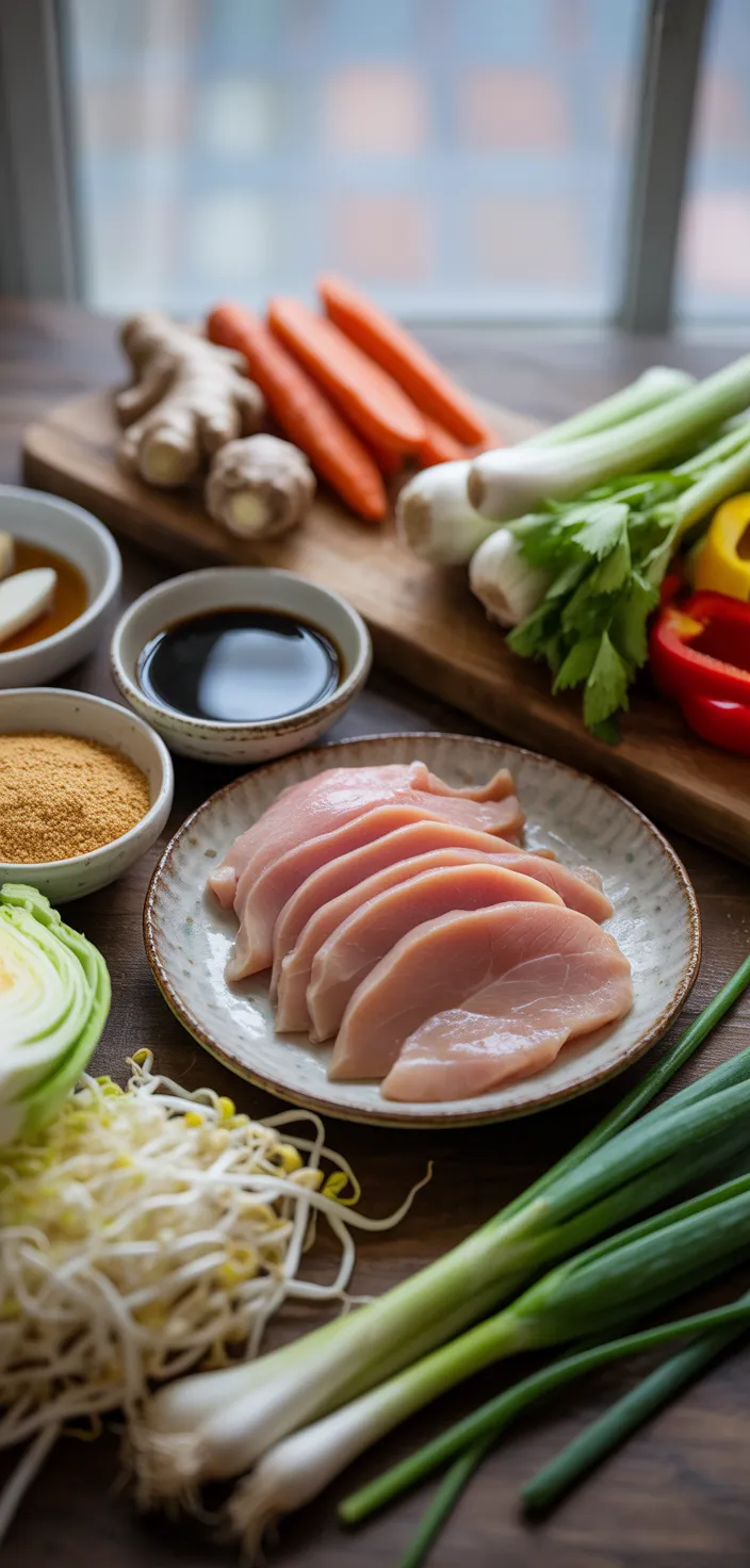 Ingredients photo for Chicken Chow Mein (鸡肉炒面) Recipe