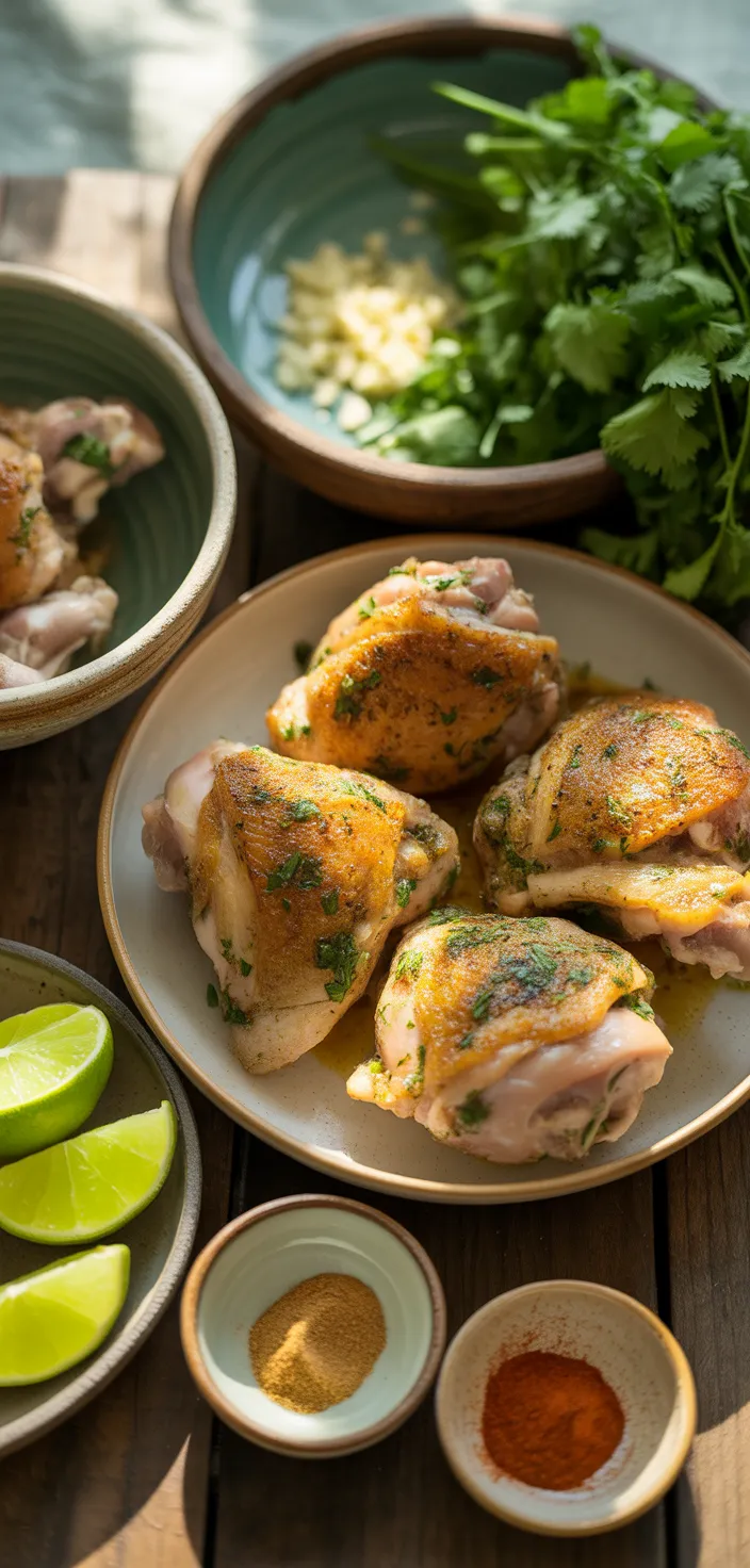 Ingredients photo for Crispy Cilantro Lime Chicken Thighs Recipe