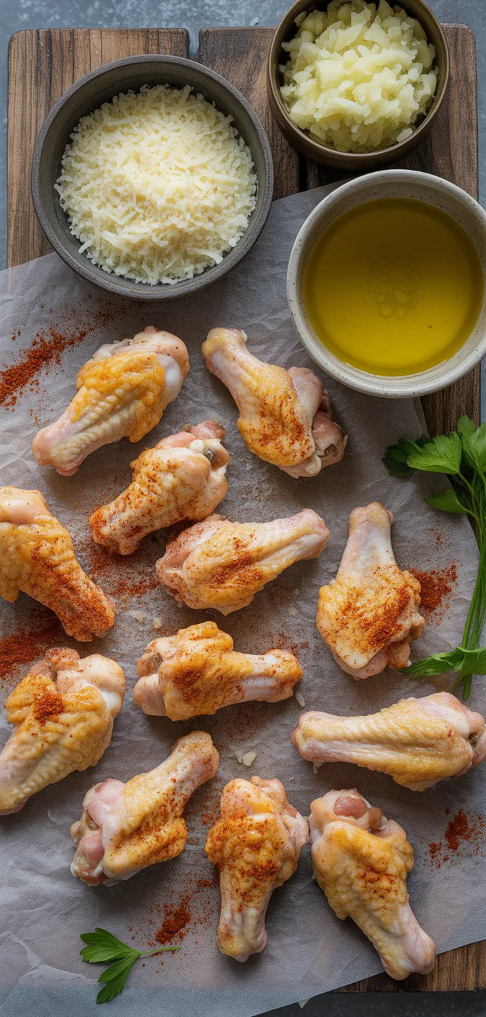 Ingredients photo for Easy Garlic Parmesan Chicken Wings Recipe