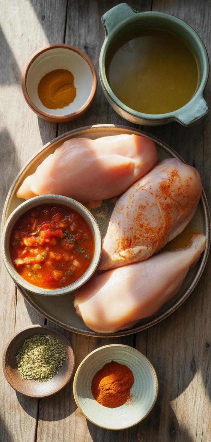 Ingredients photo for Instant Pot Salsa Chicken For The BEST Chicken Tacos Recipe