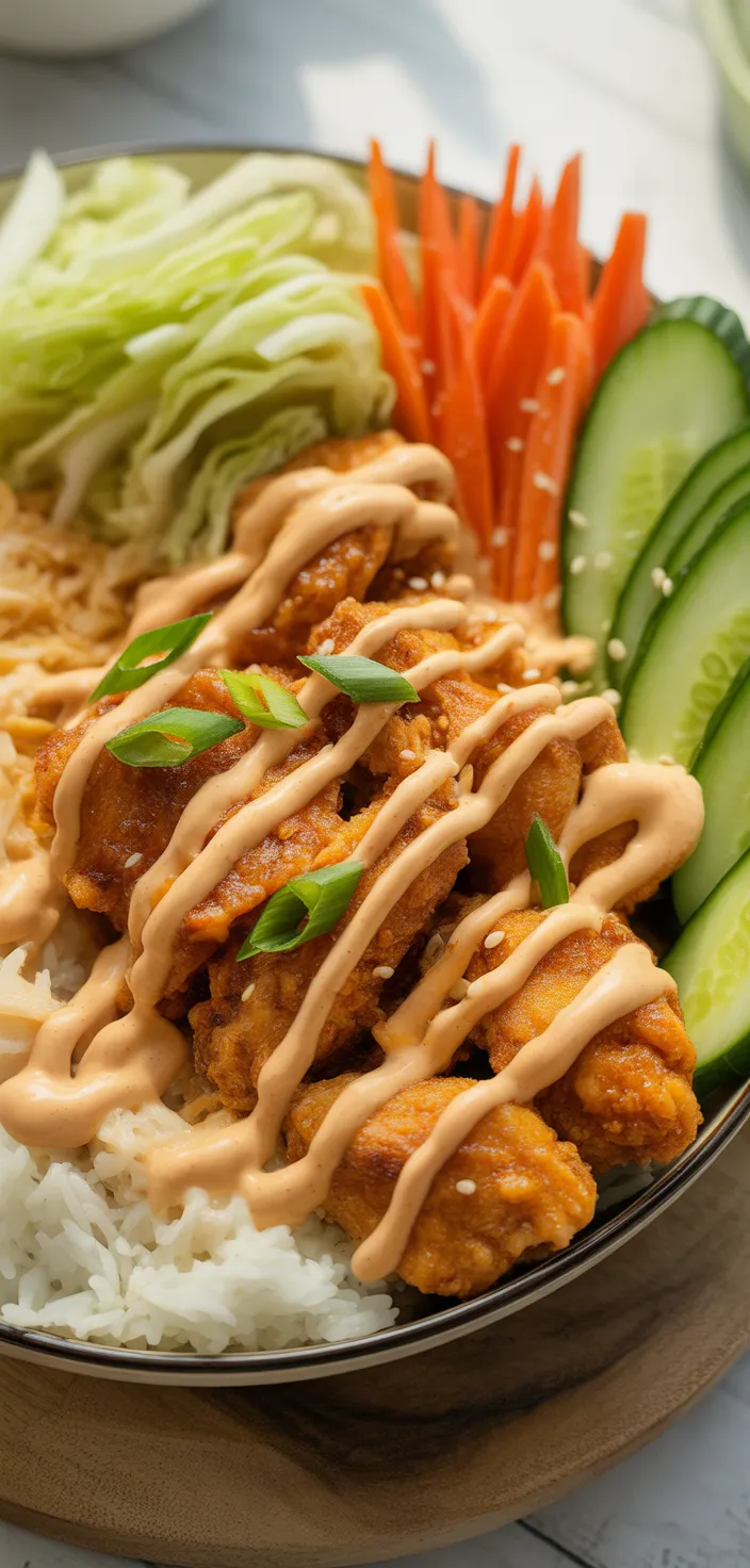Ingredients photo for The BEST Bang Bang Chicken Bowl – Creamy, Crispy & Delicious! Recipe